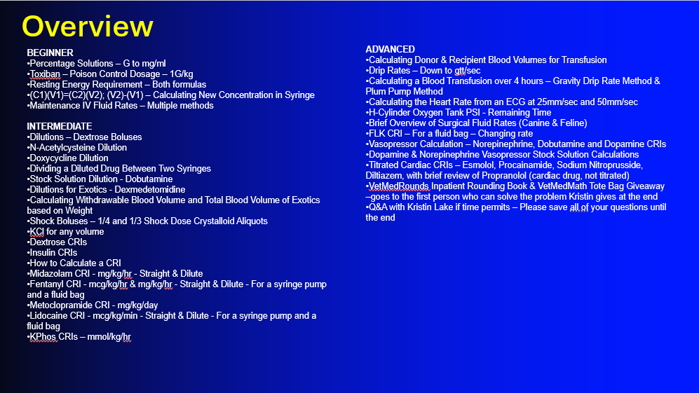 The Complete Guide to Medical Math for Emergency & Critical Care Lecture