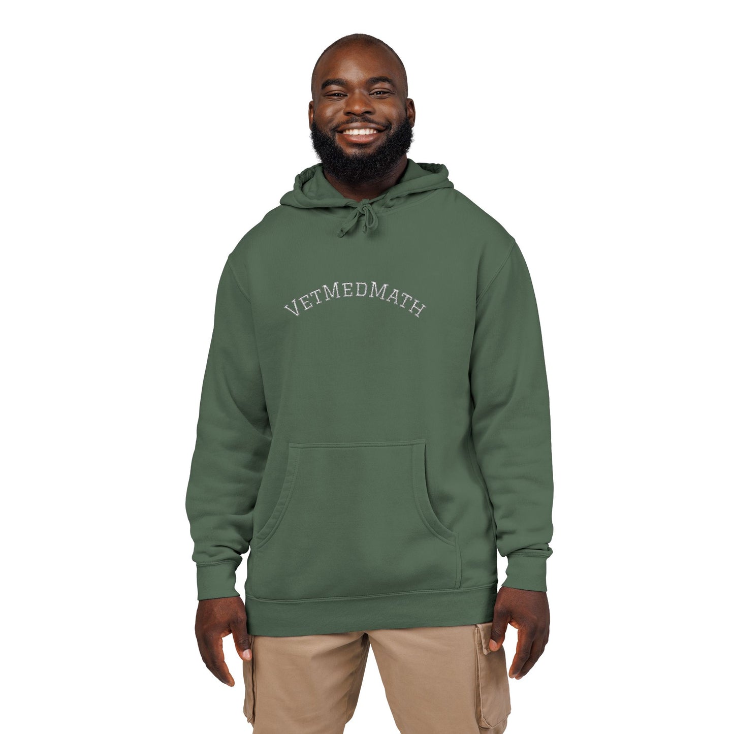 VetMedMath Embroidered Unisex Pigment-Dyed Hoodie - For Vet Students, Vet Tech Students, or Credentialed Veterinary Technicians