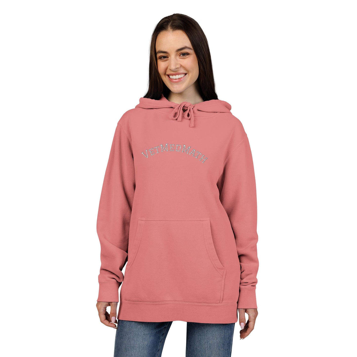 VetMedMath Embroidered Unisex Pigment-Dyed Hoodie - For Vet Students, Vet Tech Students, or Credentialed Veterinary Technicians
