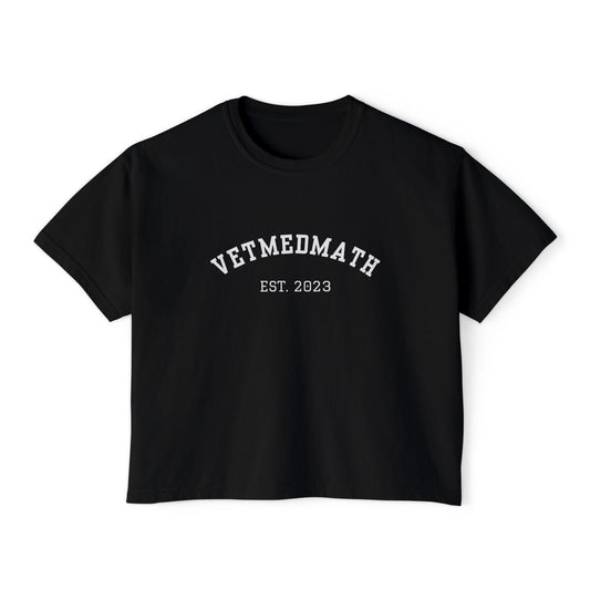 VetMedMath Tutoring Est. 2023/Alumni Boxy Tee for Vet Students, Vet Tech Students, and Credentialed Veterinary Technicians