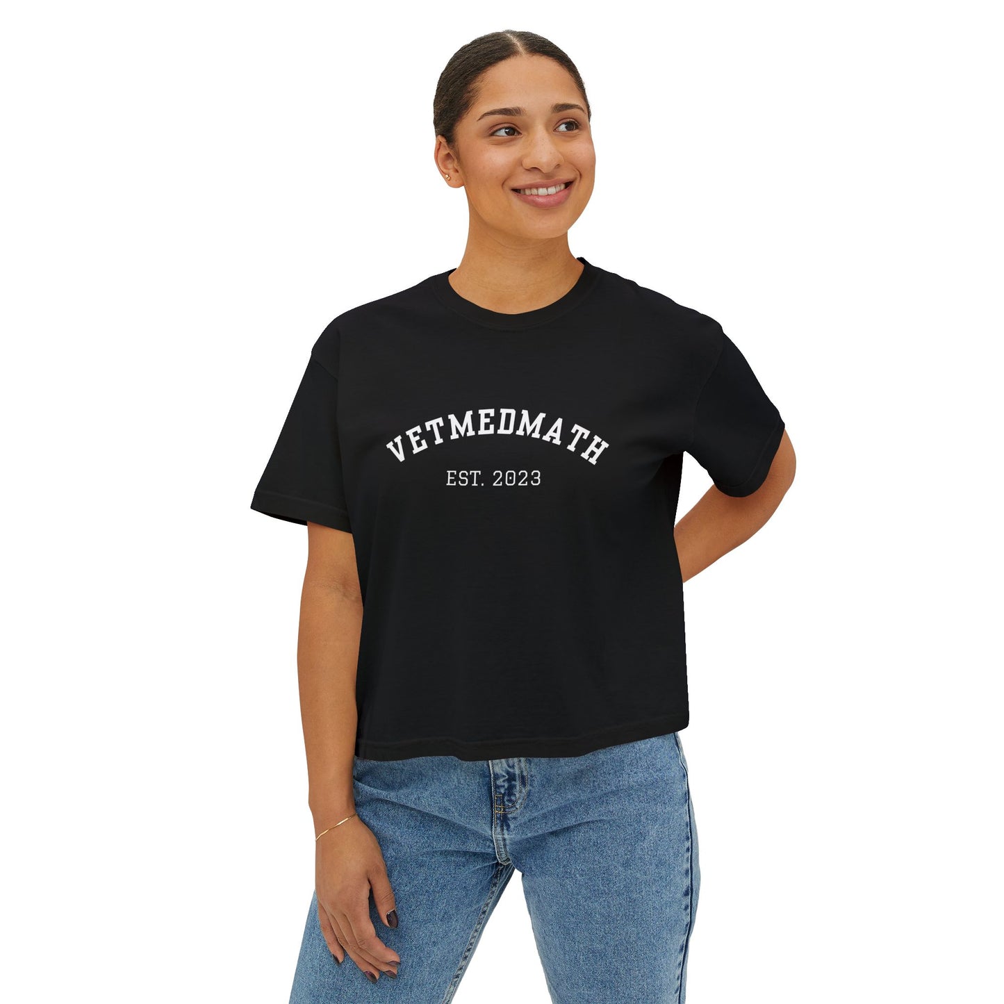 VetMedMath Tutoring Est. 2023/Alumni Boxy Tee for Vet Students, Vet Tech Students, and Credentialed Veterinary Technicians
