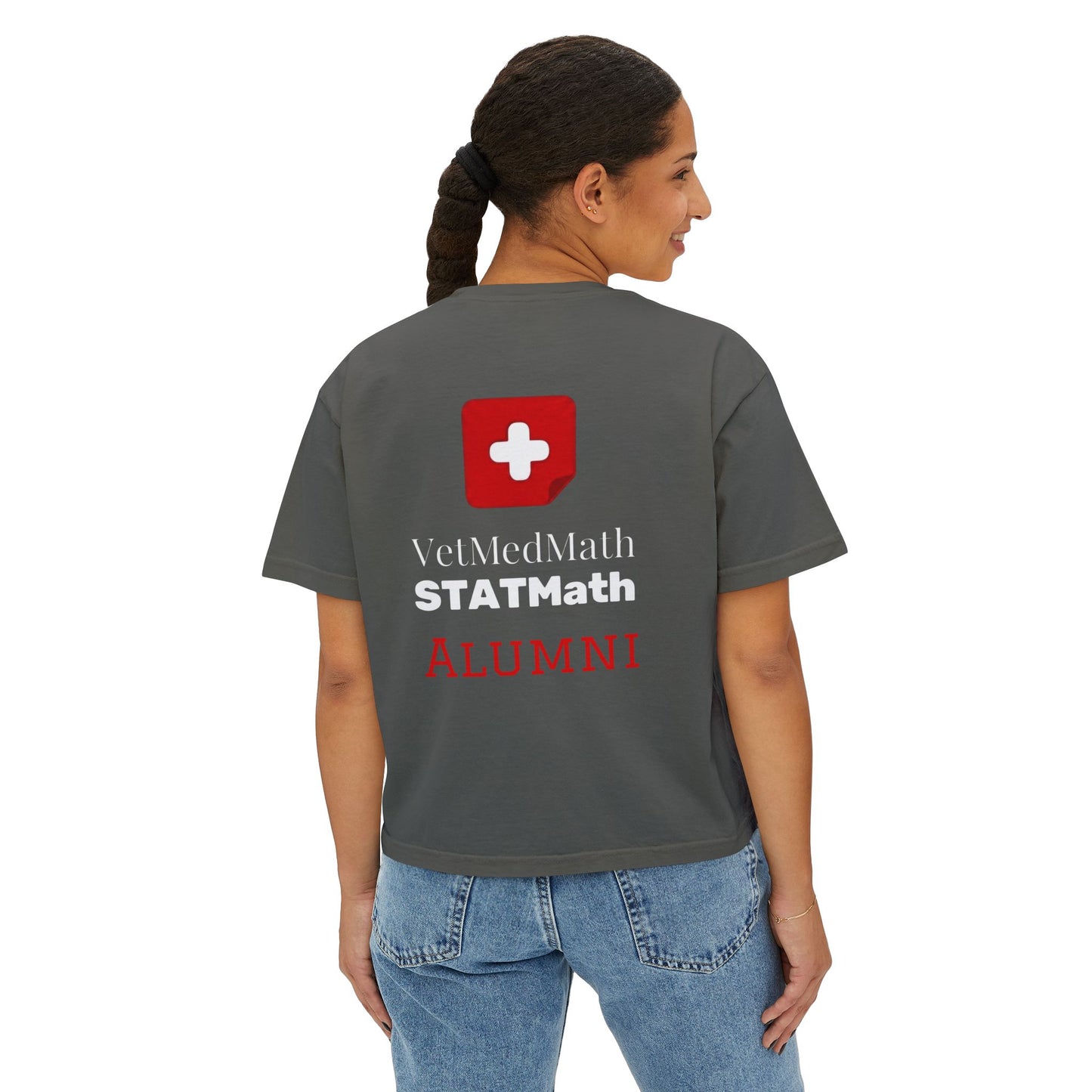 VetMedMath Tutoring Est. 2023/Alumni Boxy Tee for Vet Students, Vet Tech Students, and Credentialed Veterinary Technicians