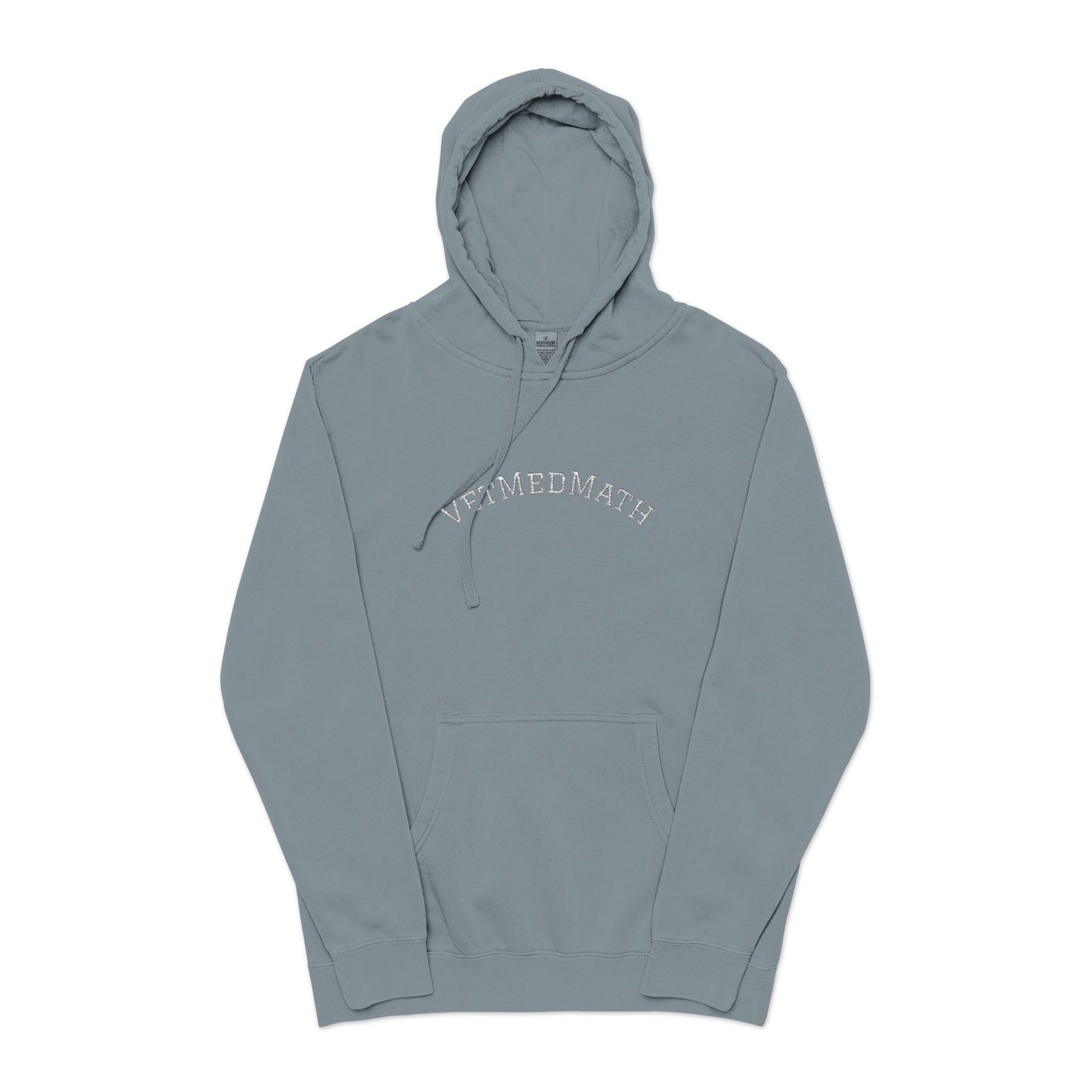 VetMedMath Embroidered Unisex Pigment-Dyed Hoodie - For Vet Students, Vet Tech Students, or Credentialed Veterinary Technicians
