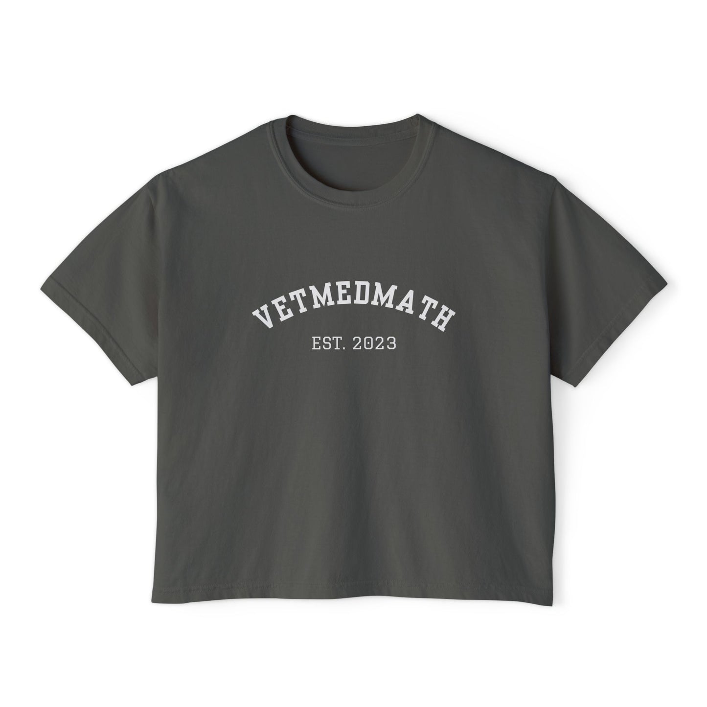 VetMedMath Tutoring Est. 2023/Alumni Boxy Tee for Vet Students, Vet Tech Students, and Credentialed Veterinary Technicians