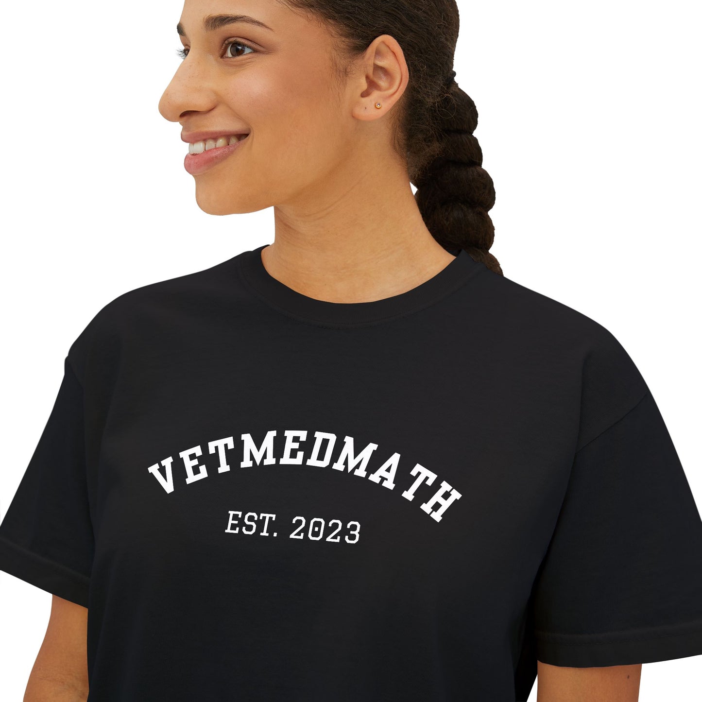 VetMedMath Tutoring Est. 2023/Alumni Boxy Tee for Vet Students, Vet Tech Students, and Credentialed Veterinary Technicians