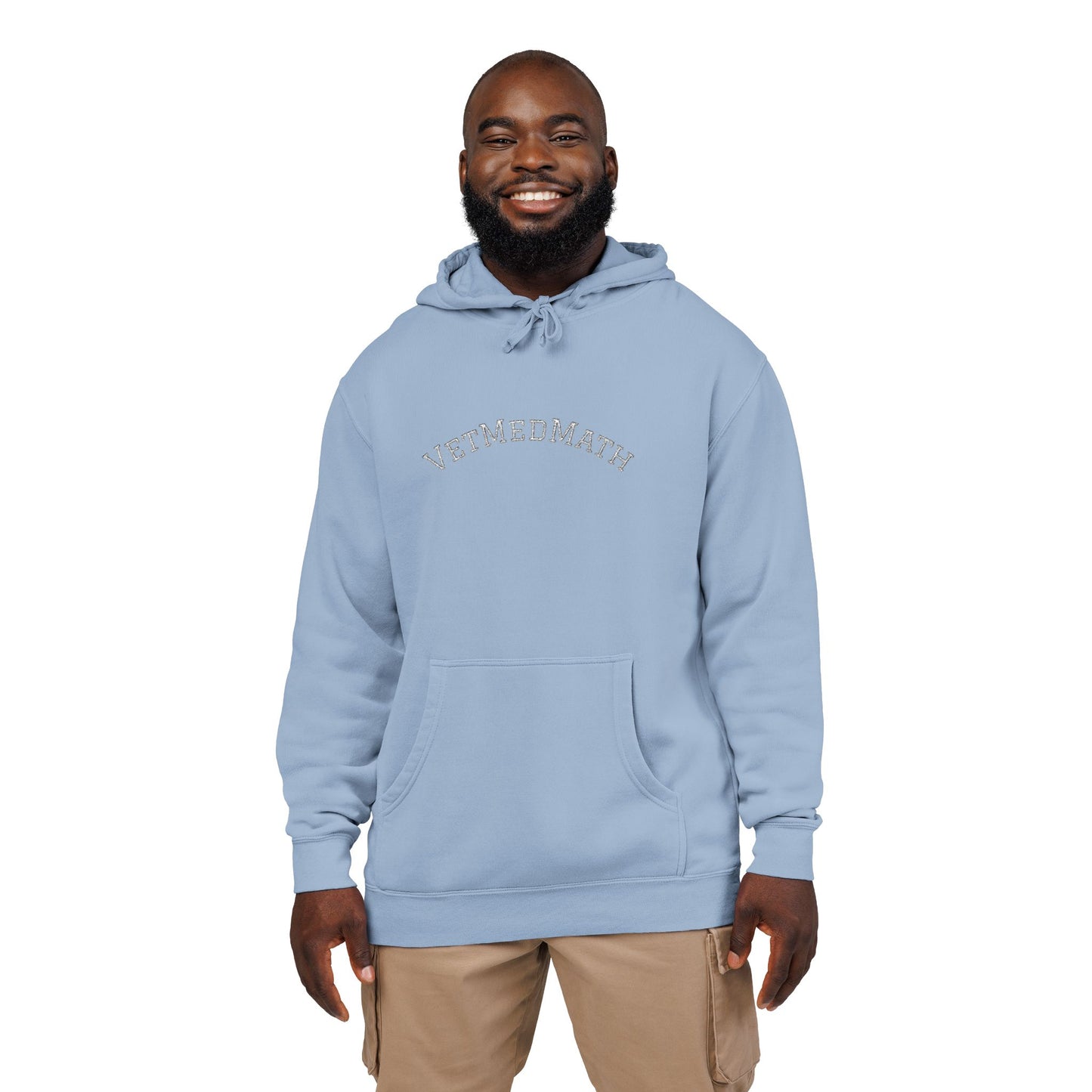 VetMedMath Embroidered Unisex Pigment-Dyed Hoodie - For Vet Students, Vet Tech Students, or Credentialed Veterinary Technicians