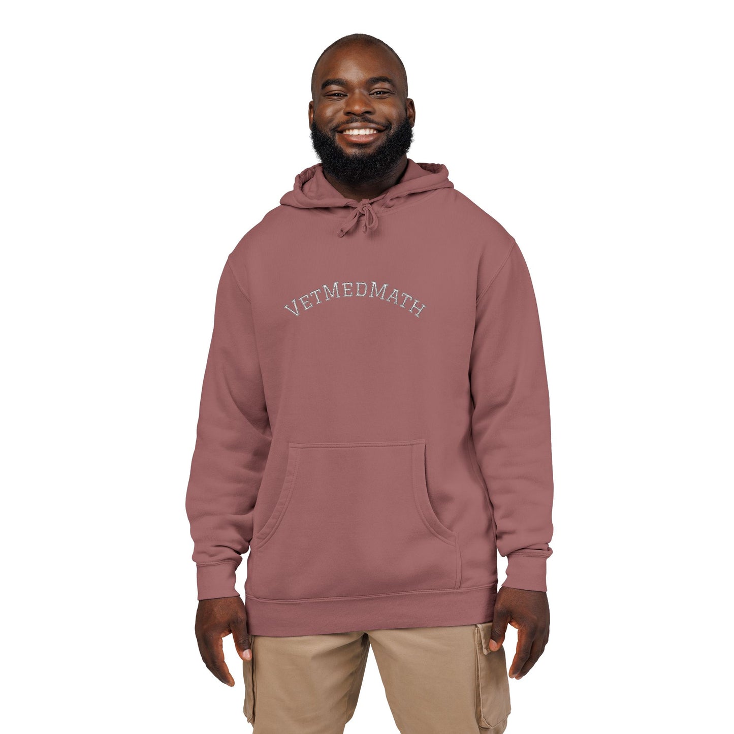VetMedMath Embroidered Unisex Pigment-Dyed Hoodie - For Vet Students, Vet Tech Students, or Credentialed Veterinary Technicians