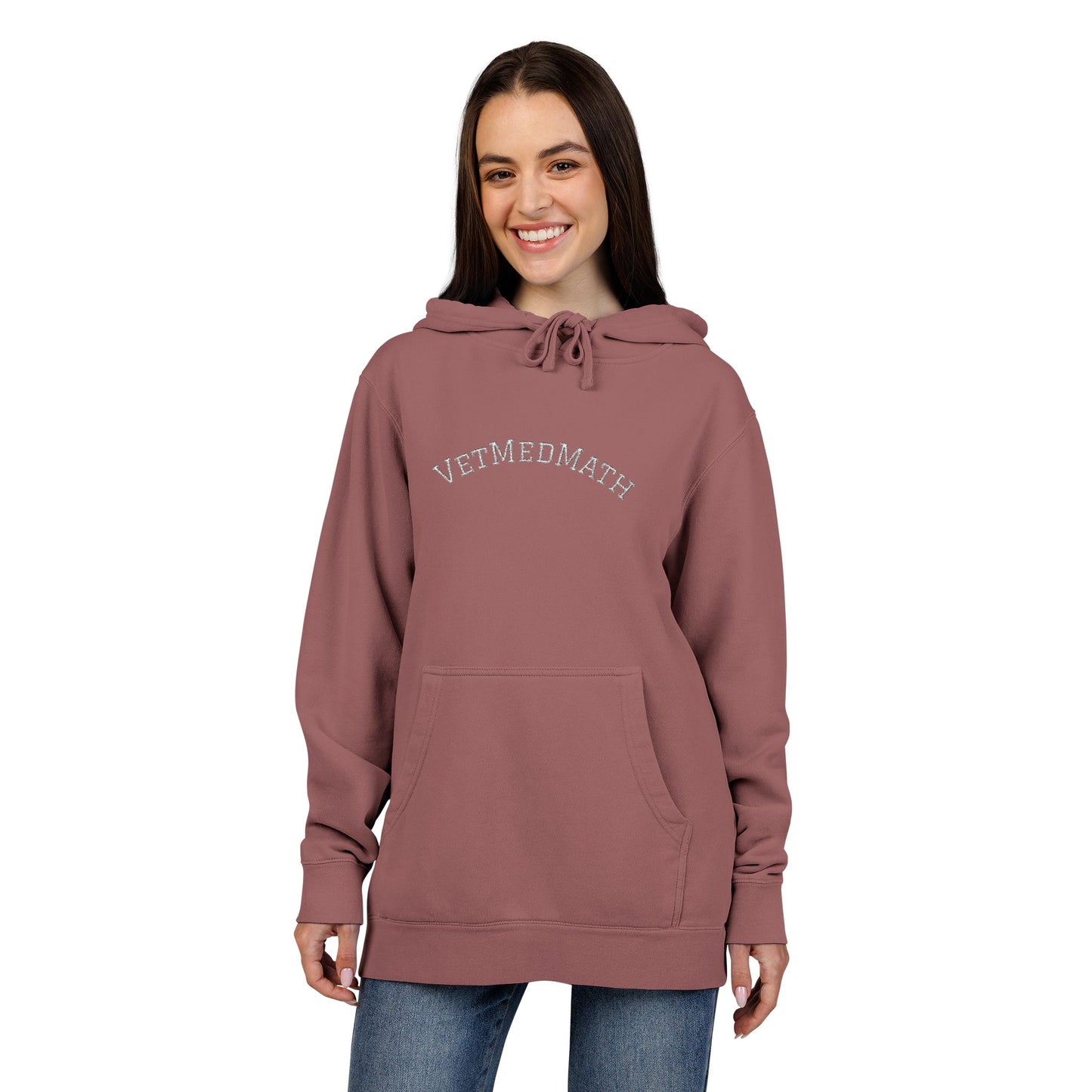 VetMedMath Embroidered Unisex Pigment-Dyed Hoodie - For Vet Students, Vet Tech Students, or Credentialed Veterinary Technicians