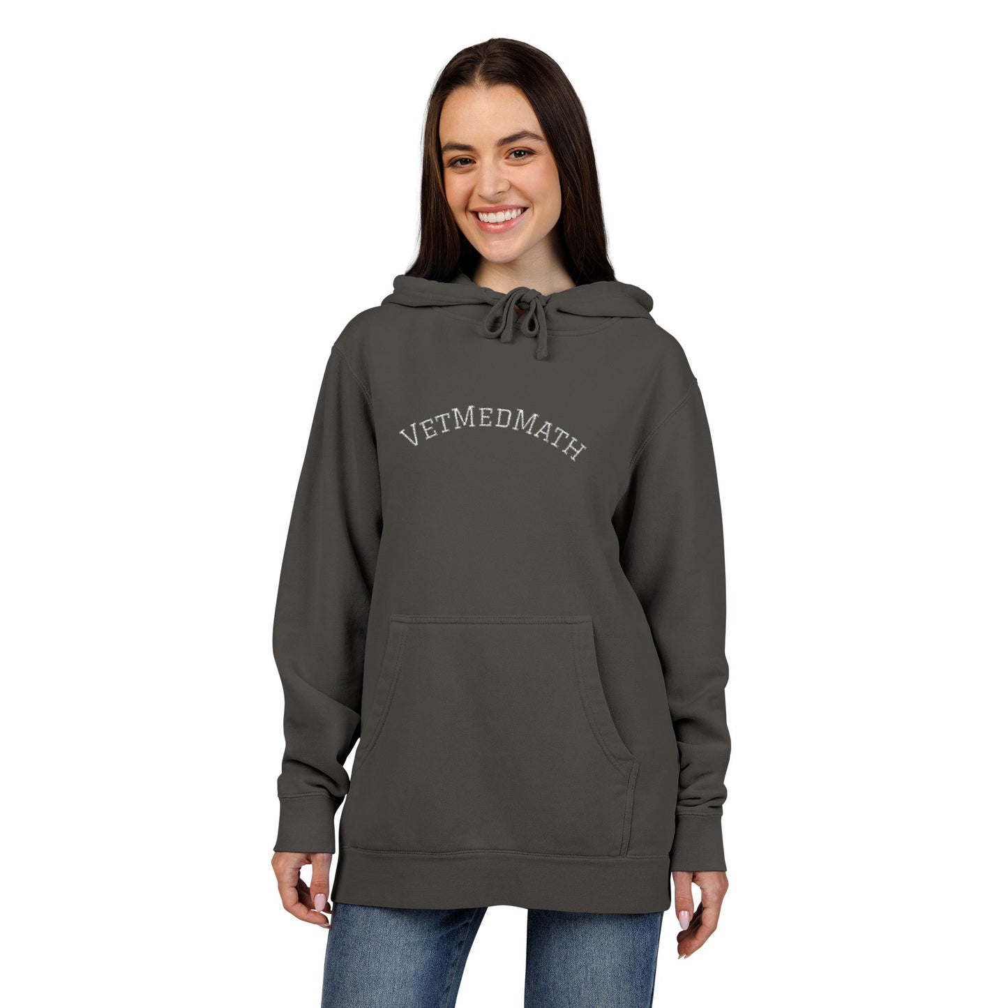 VetMedMath Embroidered Unisex Pigment-Dyed Hoodie - For Vet Students, Vet Tech Students, or Credentialed Veterinary Technicians