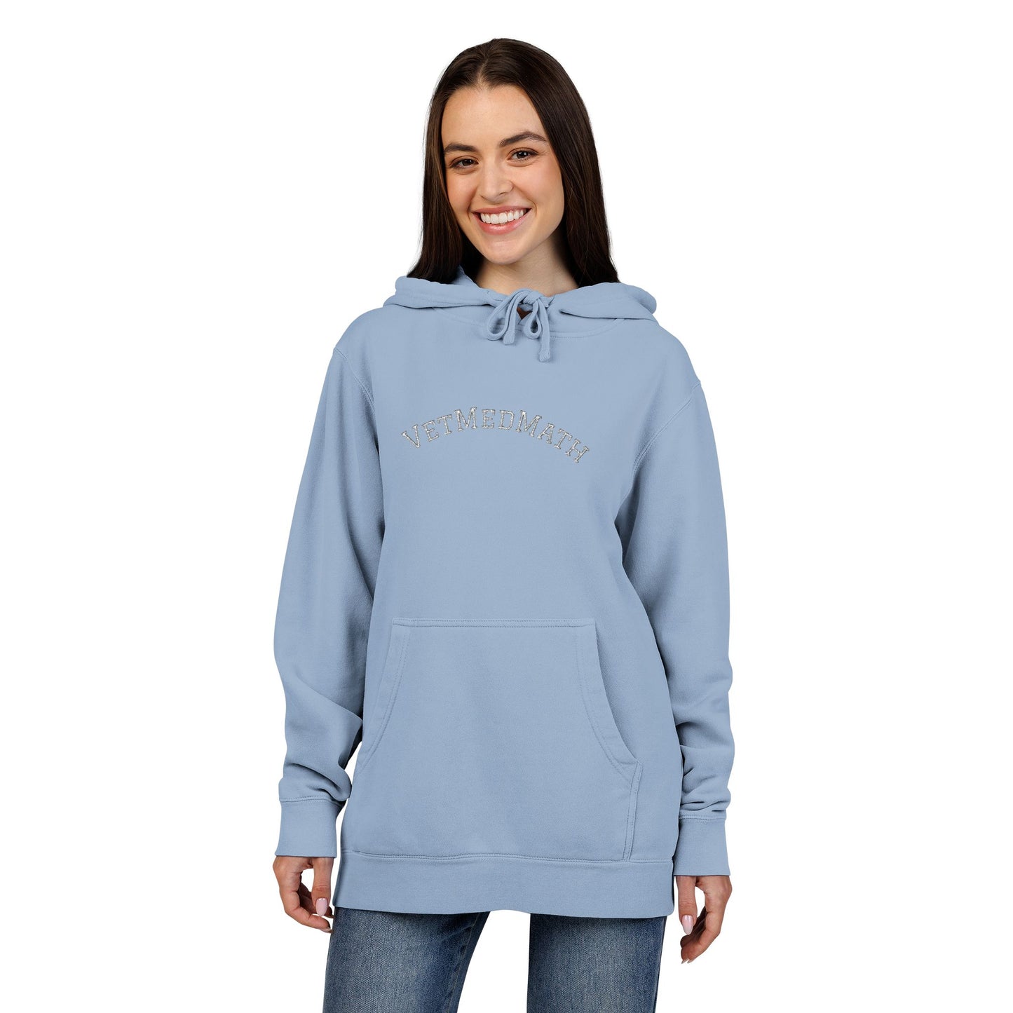 VetMedMath Embroidered Unisex Pigment-Dyed Hoodie - For Vet Students, Vet Tech Students, or Credentialed Veterinary Technicians