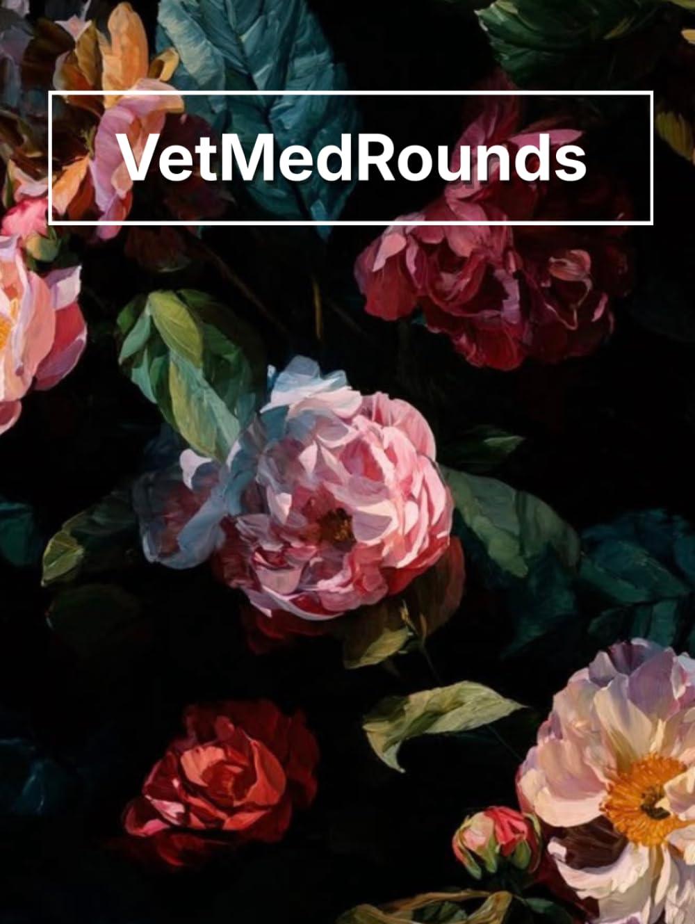 VetMedRounds Rounding Book: Black Floral Edition 8.5"x11"