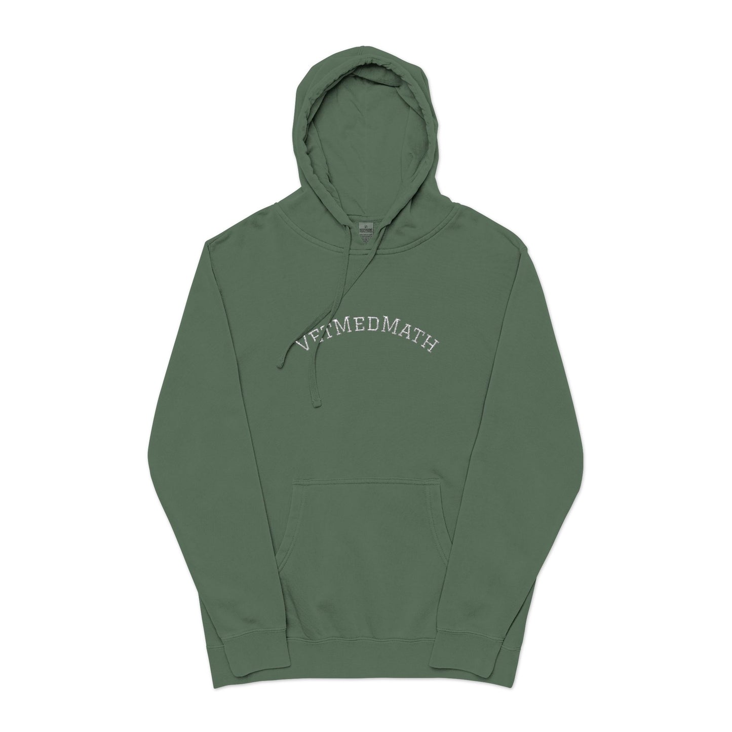 VetMedMath Embroidered Unisex Pigment-Dyed Hoodie - For Vet Students, Vet Tech Students, or Credentialed Veterinary Technicians