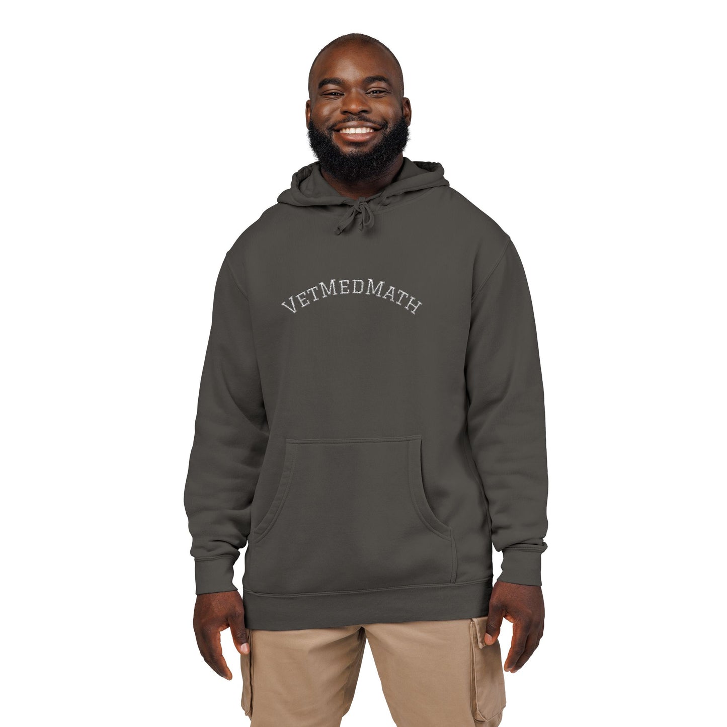 VetMedMath Embroidered Unisex Pigment-Dyed Hoodie - For Vet Students, Vet Tech Students, or Credentialed Veterinary Technicians