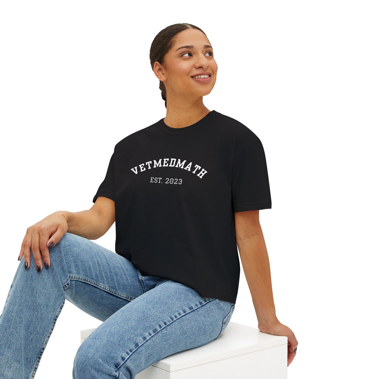 VetMedMath Tutoring Est. 2023/Alumni Boxy Tee for Vet Students, Vet Tech Students, and Credentialed Veterinary Technicians