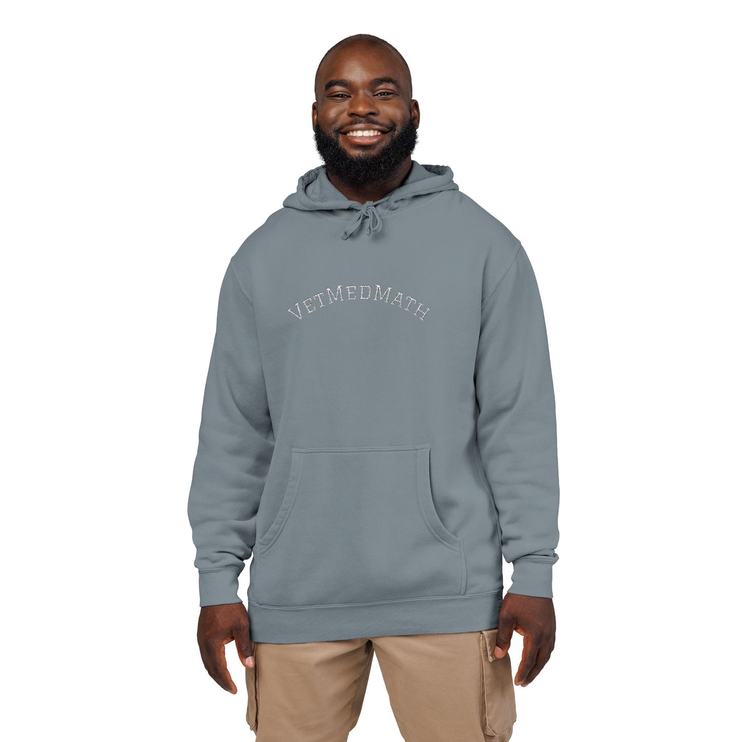 VetMedMath Embroidered Unisex Pigment-Dyed Hoodie - For Vet Students, Vet Tech Students, or Credentialed Veterinary Technicians