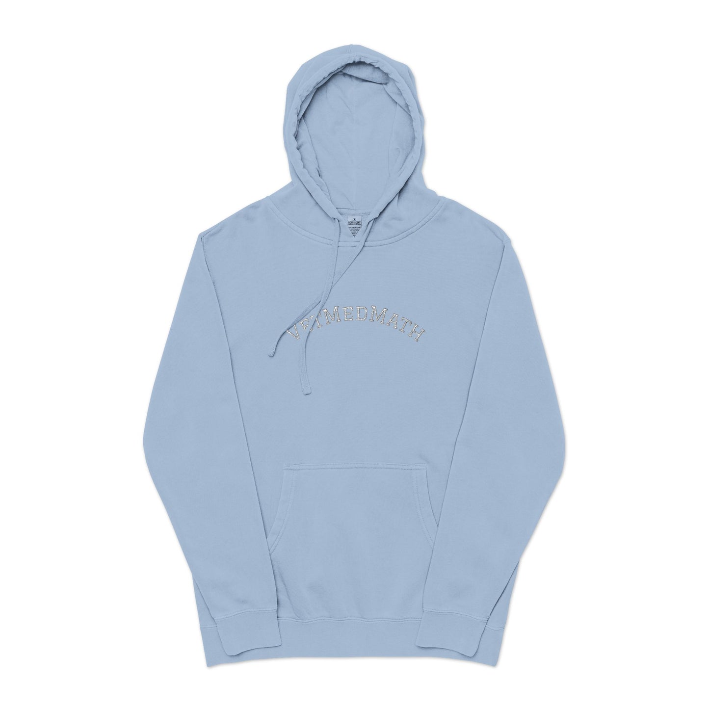 VetMedMath Embroidered Unisex Pigment-Dyed Hoodie - For Vet Students, Vet Tech Students, or Credentialed Veterinary Technicians