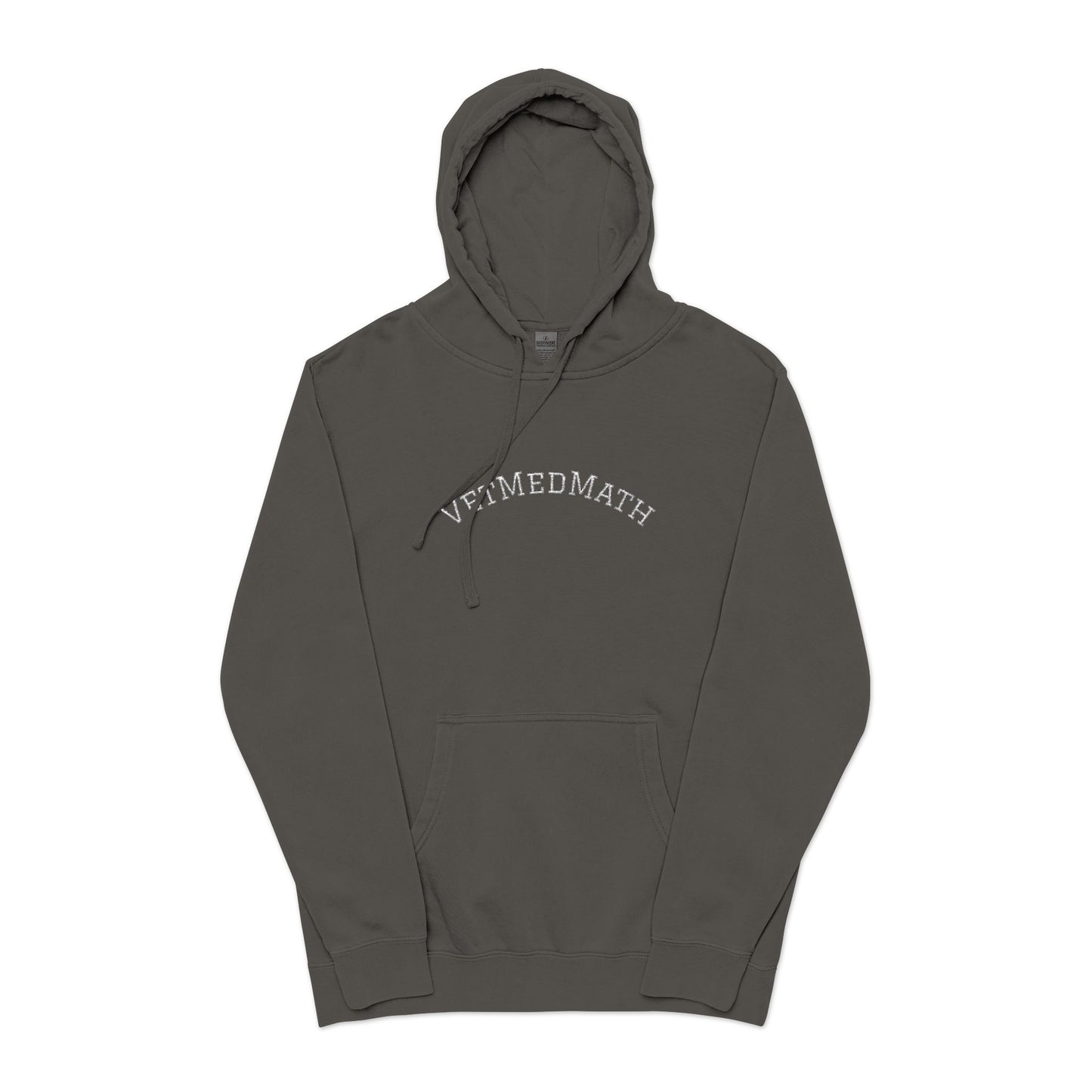 VetMedMath Embroidered Unisex Pigment-Dyed Hoodie - For Vet Students, Vet Tech Students, or Credentialed Veterinary Technicians