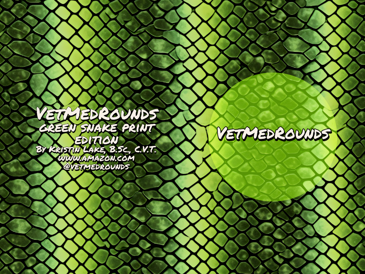 GLOSSY PAPERBACK: VetMedRounds Rounding Book: Green Snake Print Edition