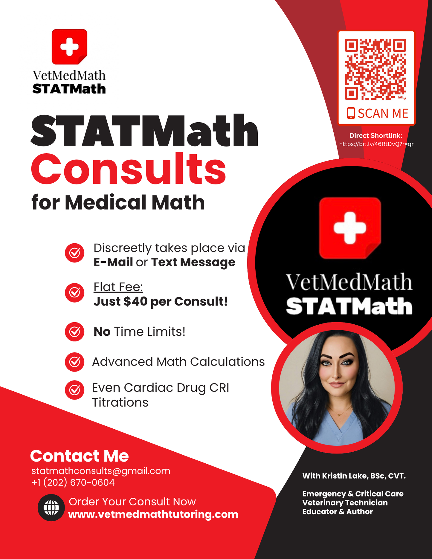 STATMath Medical Math Consultation with Kristin Lake B.Sc., C.V.T.