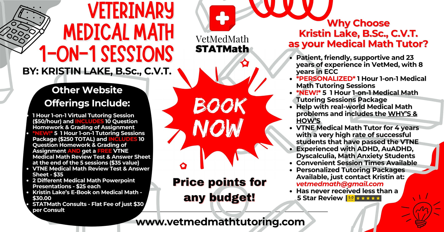 1 Hour 1-on-1 Tutoring Session with Kristin Lake B.Sc., C.V.T.